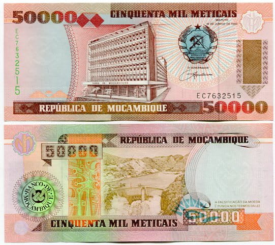Mozambik 50 000 Meticais 1993 r. UNC