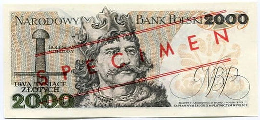 Banknot 2000 zł 1979 r. wzór/specimen
