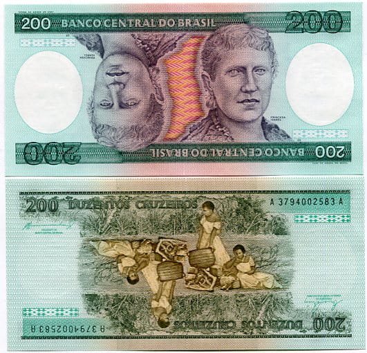 Brazylia 200 Cruzeiros 1981 r. UNC