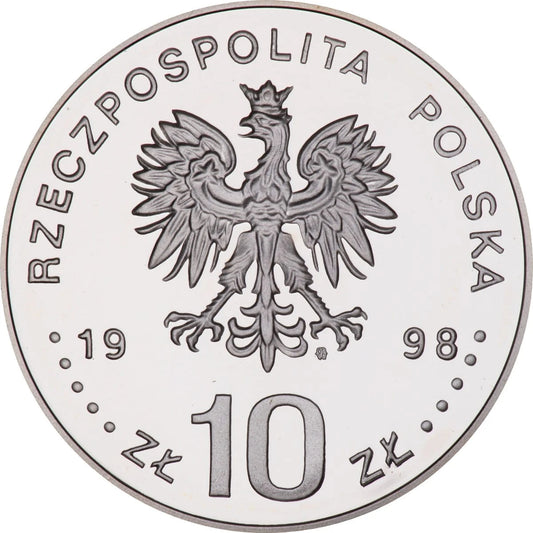 10 zł Ag 50. rocznica przyjęcia przez ONZ Powszechnej Deklaracji Praw Człowieka 1998 r.