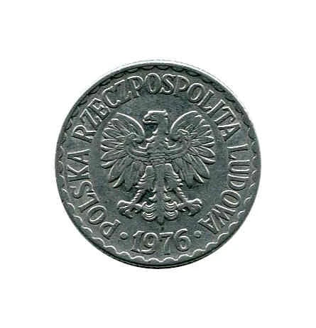 Polska 1 Złoty 1976 r. b.z.