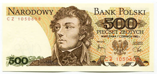 Banknot Polska 500 zł 1982 r. GK