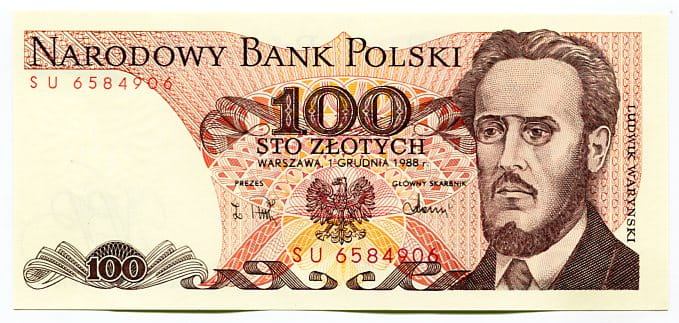 Banknot Polska 100 zł z 1986 r. TH