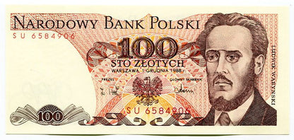 Banknot Polska 100 zł z 1986 r. RW