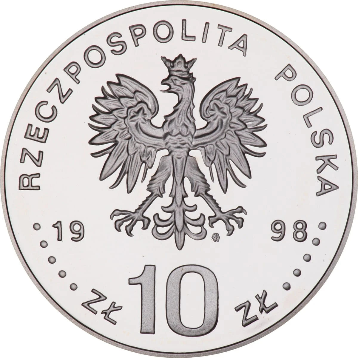 10 zł Ag 50. rocznica przyjęcia przez ONZ Powszechnej Deklaracji Praw Człowieka 1998 r.
