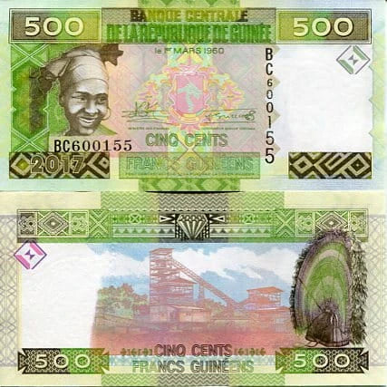 Gwinea 500 Franków 2018 r. UNC
