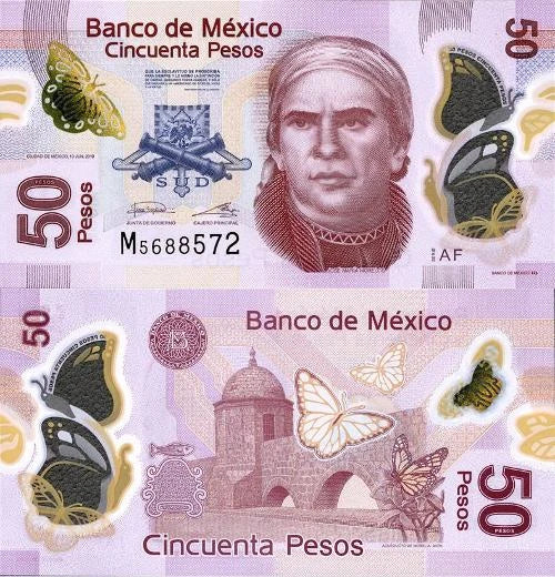 Meksyk 50 Pesos 2019 r. Polimer UNC